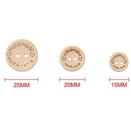 FOFY Botones de Madera, 3 tamaños Diferentes Botones de Costura Superficie Lisa de Madera con Caja de Almacenamiento para Manualidades de Bricolaje para niños Decoración de Ropa para niños