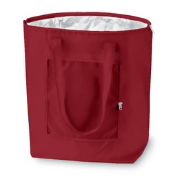 PromotionGift - Reusable Foldable Cooler, Shopping, Beach Bag Light and Durable, with Inner Aluminium Lining for Perfect Cooling Function - 25L (burgundy)