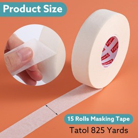 Fyguard Masking Tape 0.7 Inch Wide,15 Rolls Masking Tape Bulk Beige White Masking Tape, General Purpose Masking Tape for Labeling Packing Painting DIY Crafts, Home Use(810Yd Long Total)