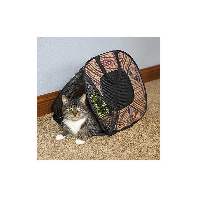 SportPet Designs Cat Carrier With Zipper Lock- Foldable Travel Cat