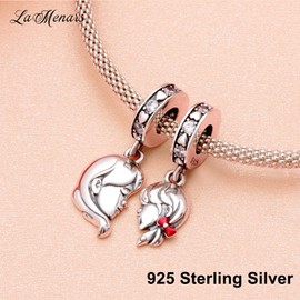 LaMenars Mother and Daughter Charms for 925 Sterling Silver for Women's Bracelets & Necklaces Dangle Pendant for Christmas Valentine's Day Mother's Day Gifts for Girls