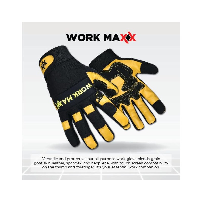 WORKMAXX Gardening Working Gloves Garden Thorn Proof Flexible Heavy Duty