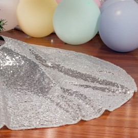 Sequin Tree Skirt Silver 30Inch Christmas Tree Skirts Embroidered Sparkly Tree Cover Sequence Xmas Tree Ornament Party Decoration