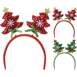 Annastore 12 x Fancy Hair Bands with Feathers for Christmas - Funny Headpiece for Christmas - Christmas Hair Bands Size 12 x Colour Fancy with Feathers (12 x Christmas Tree)