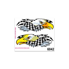 4R Quattroerre.it Sticker Eagle Chequered 10 x 12 cm