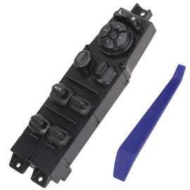 Obaee Master Window Switch Power Control Button Front Left Driver Side Compatible with Jeep Cherokee 1997 1998 1999 2000 2001 Replacement OEM 56009449AC 56009449AB 68171681AA 1 Auto Button Green light