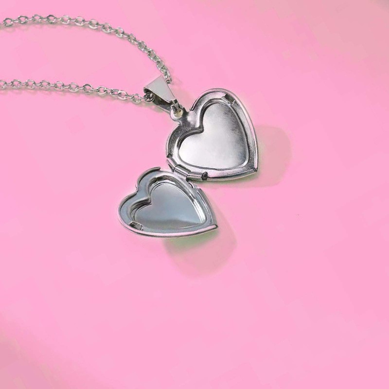 KunBead Locket Heart Birthstone Couple Mother Daughter Silver Monogram Charm