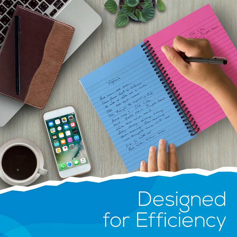 Spiral Notebook, 5x7 Inch Notebooks - Wirebound College Ruled Note