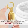 4PCS White Velvet Rope 5FT – Silver Snap Ends Stanchion
