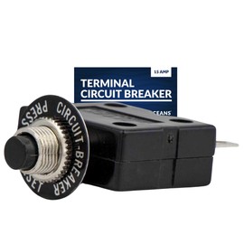 Five Oceans FO1432 Marine Terminal Circuit Breaker with Reset Button, 15 Amp