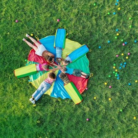 Relaxdays Bouncy Bags, Set of 4, Outdoor Games for Children, Bag Bouncing Birthday & Party, with Handles, Polyester, Colourful