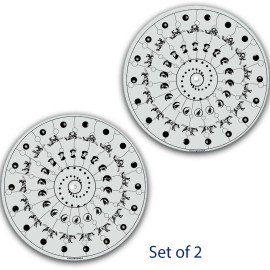 Plastic Waffles Set of 2 Follow The Wolf #3 Animated DJ 7" inch Slipmat Portablism Slip Mat x2