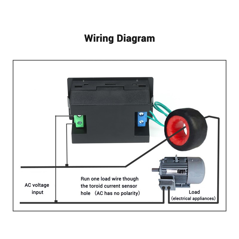 Multi-Function Single Phase Digital Meter LCD Display AC Voltage AC