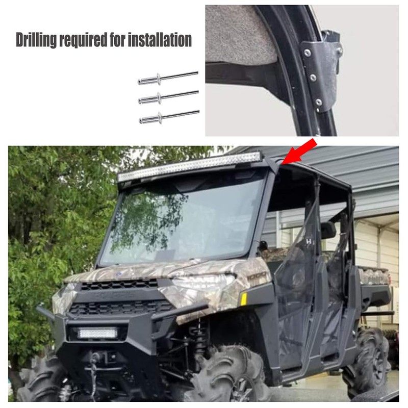 Front Upper Roof Windshield Pro-fit Cage 50-52 inch Curved Light