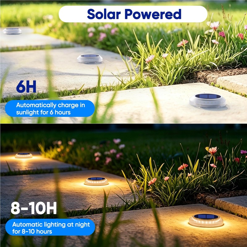 YiLaie Solar Dock Lights Outdoor Waterproof Stick on Deck Step