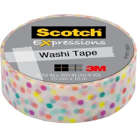 Scotch Expressions Washi Tape Fun Dot, 0.59"x393" (10.91 yds) C314-P47 ~ New ~