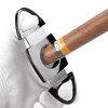 Cigar Cutter Stainless Steel Double Blade Guillotine with Leather Pouch