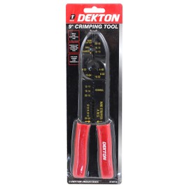 DEKTON DT20710 Crimping Tool, Black/Red, 9-Inch