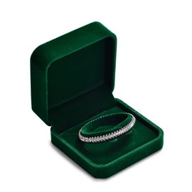 Oirlv Luxury Velvet Bangle Box in Dark Green Jewellery Storage Case for Bracelets Elegant Gift Box for Special Occasions