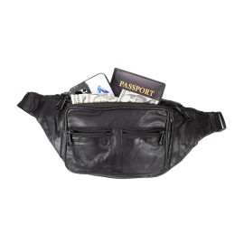 kelvinrolenleathercollection Genuine Leather Waist Fanny Pack Belt Bag Pouch Travel Hip Purse Men Women