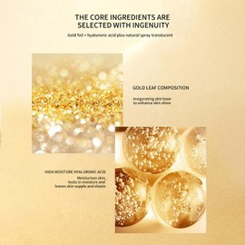 BLUE LOVE 24K Gold Foil Hyaluronic Acid Face Essence Serum, Anti-Aging 24K Gold Serum for Face, 24K Gold Anti Aging Face Serum Moisturizer for Dark Spots, Deeply Moisturizing Facial Serum, 3.38 fl oz