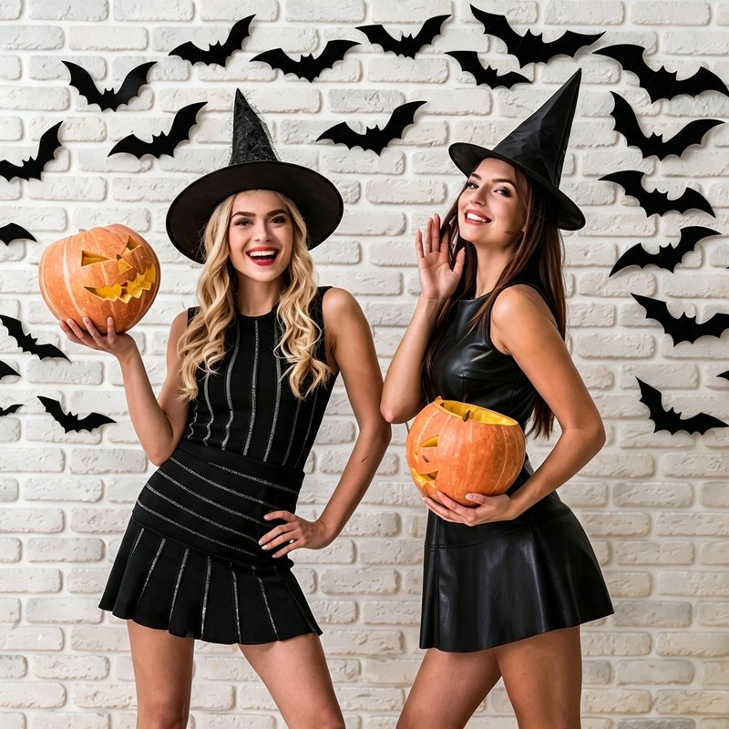 Halloween Decorations Party Supplies 3D Bat Stickers,Indoor Outdoor Decorations 60pcs