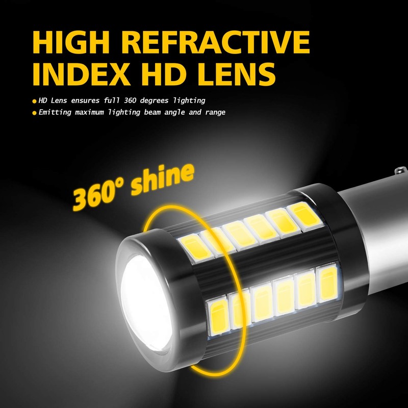 AUXLIGHT 1157 2057 2357 7528 BAY15D 1400 Lumens Super Bright