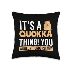 Cute Quokka Island Plush Costume Stuffed Toy Gifts Thing Setonix Brachyurus Rodent Lover Quokka Throw Pillow, 16x16, Multicolor