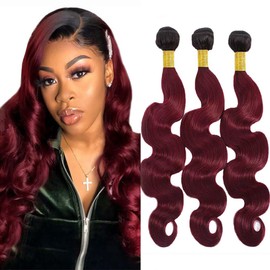 Burgundy Human Hair Bundles 1B99J Bundles 26 28 30 Inch Burgundy Body Wave Bundles Healthy And Soft 3 Bundles Hair Weave Unprocessed Remy Hair Extensions