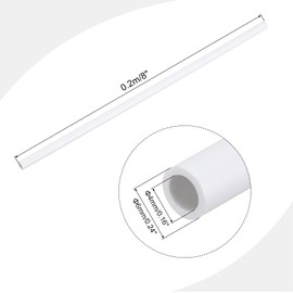 sourcing map PVC Rigid Tube Round Pipe Tubing Hardware Tubing 4mm ID 6mm OD 8" Length White High Impact for Water Pipe, Crafts
