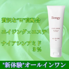 llongy Niacinamide 3% All-in-One Gel, Aging Care Ingredient, W High Formulation, 3.2 oz (90 g), Ceramide, Sensitive Skin, Dry Skin, All Skin Types, Highly Moisturizing, Made in Japan, Men's