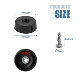 YUEBOSUL 24 Pcs Cutting Board Feet with Stainless Steel Screws, 1 Inch Rubber Feet for Cutting Board, Non Slip Round Rubber Feet for Furniture Appliances Electronics