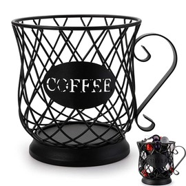 Coffee Capsule Basket, Coffee Pod Holder Basket, Coffee Capsule Storage Basket, Coffee Basket, Coffee Pod Stand, Holder for Coffee Capsules, for Storing Coffee Capsules and Fruits, Black (A)