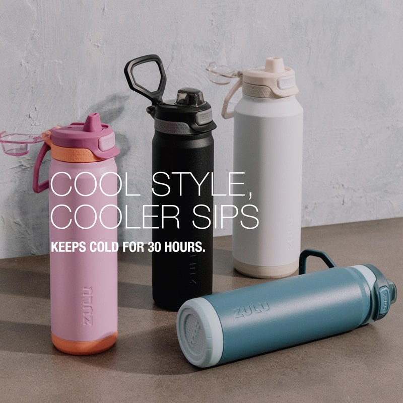 ZULU Powerfill Pro 24oz Stainless Steel Water Bottle with Quick