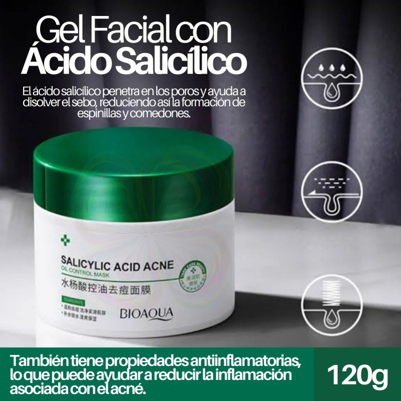 Gel Cuidado Facial Acido Salicilico Mascarilla Anti Acne F Momento