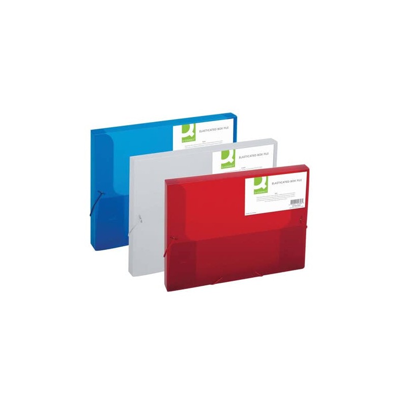 Q-Connect Elasticated Folder 25mm A4 Clear KF02310