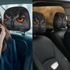 Dujiea 2 Pack Owl Car Headrest Covers, Universal Soft Car