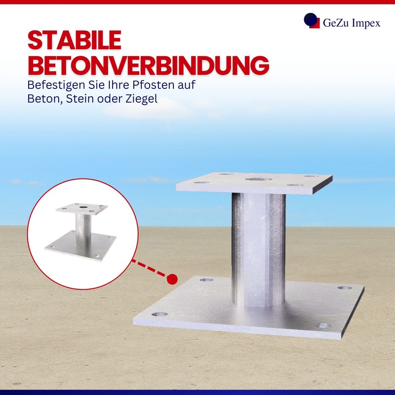 Post anchor can be doweled 2 panels 100 x 100