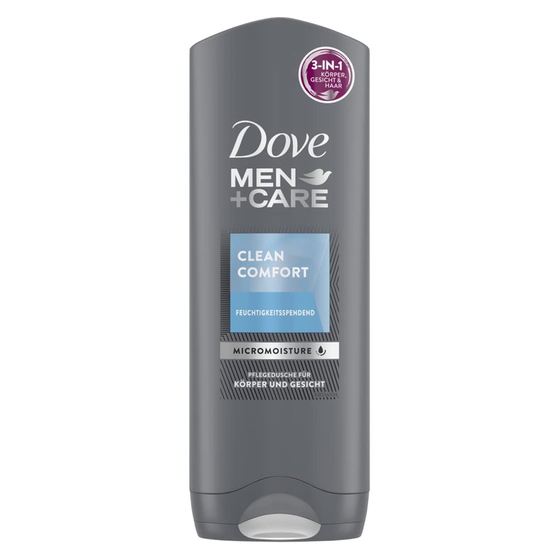Dove Men+Care Clean Comfort 3-in-1 Shower Gel for Body, Face