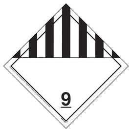 Class 9 Miscellaneous Placard, Worded 25-pk. - 10.75" x 10.75" Removable Self Adhesive Economy Vinyl for Short-Term Applications, DOT Hazmat Compliant, J. J. Keller & Associates, Inc.