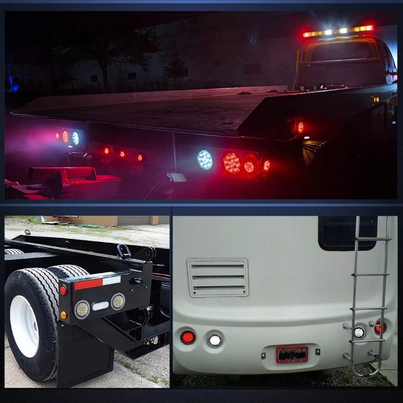 ROMERADOS 2pcs Plafon 24 Led Redondo Camion Cuarto Estrobo Stop
