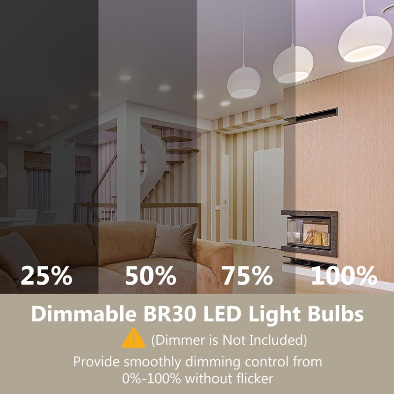 DAYBETTER 24Pack BR30 LED Bulb Indoor Flood Light Bulbs, 65W