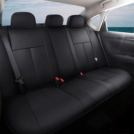 AOMSAZTO Seat Covers for Nissan Sentra: 2013 2014 2015 2016 2017 2018 2019 Faux Leather Car Seat Covers Full Set Black