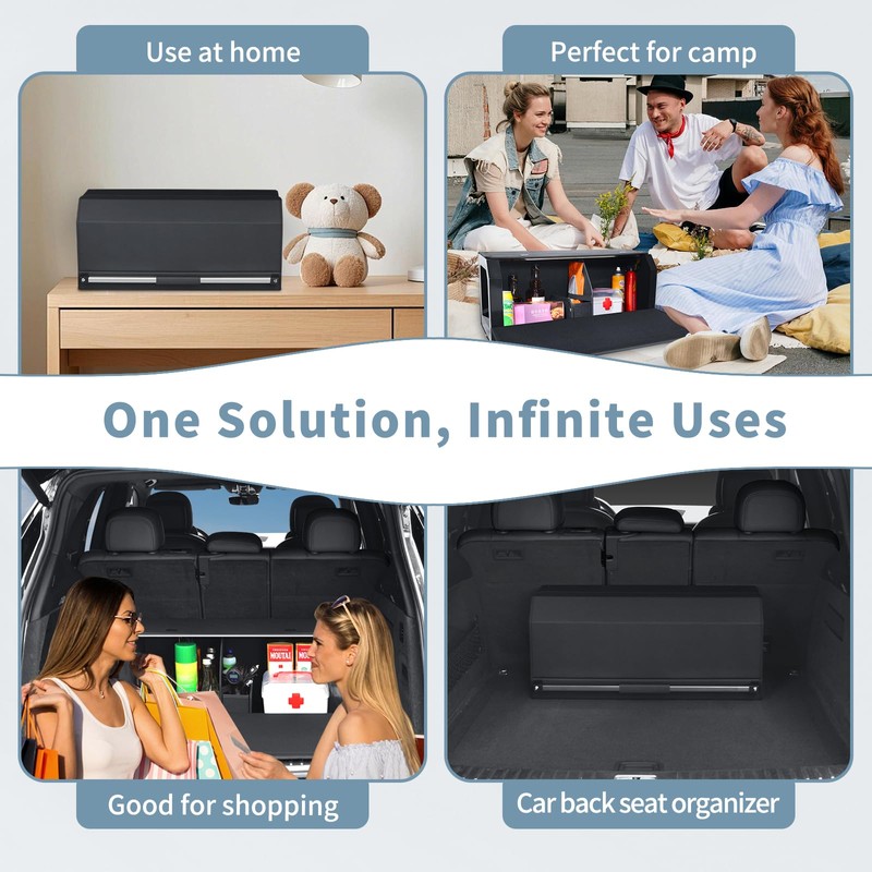 Trunk Organizer for SUV, Leather Collapsible Car Organizers with Magnetic