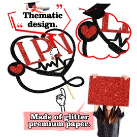Glitter Felicitaciones LPN - Decoración para tartas con licencia, práctica enfermera, escuela de enfermería, decoración de fiesta temática de graduación