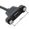 JSER Panel Mount Type Mini USB2.0 5Pin Male to Female