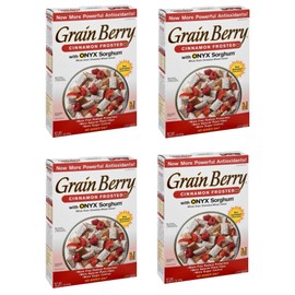Grain.Berry Cereal - Cinnamon Frosted Wheat Cereal with ONYX Sorghum - 16 Oz Box - Pack of 4