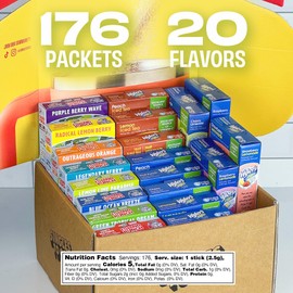 Wyler's Light 20 Flavor Variety Pack - 176 Sugar Free Drink Mix Packets - Water Flavoring Singles to Go