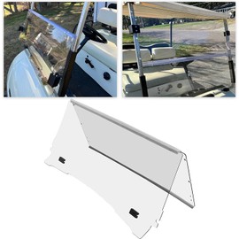 HECASA Front Windshield Compatible with 1995-2003 Yamaha G14 G16 G19 Gas and Electric Golf Cart Fold Down Clear Windscreen