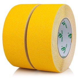 BOMEI PACK Heavy Duty Yellow Anti Slip Tape, Waterproof Non Slip Safety Tape for Stair Steps Outdoor/Indoor, 2Rolls Grip Traction Tape 2 Inch x 33Ft